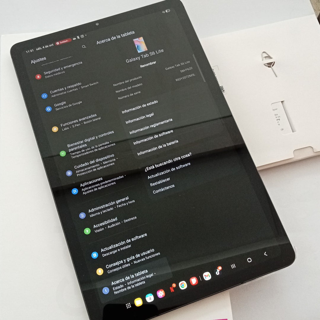TABLETA SAMSUNG GALAXY TAB S6 LITE SM-P620 (2024) 128 GB 4 GB RAM (SEMINUEVO)