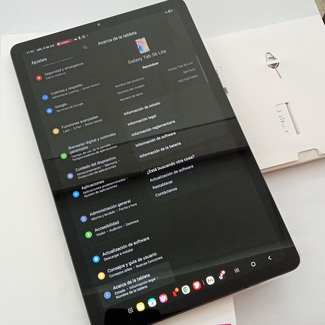 TABLETA SAMSUNG GALAXY TAB S6 LITE SM-P620 (2024) 128 GB 4 GB RAM (SEMINUEVO)
