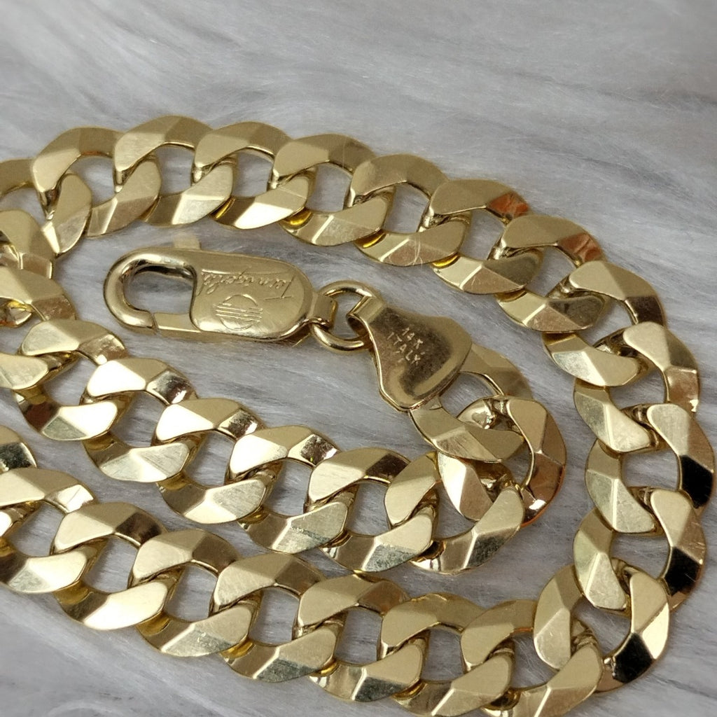 PULSERAS CABALLERO BARBADA AMARILLA ORO 14K 15.6 (NUEVO)