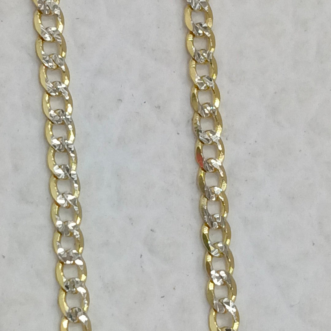 CADENAS BARBADA DIAMANTADA ORO 14K 2.1 (NUEVO)