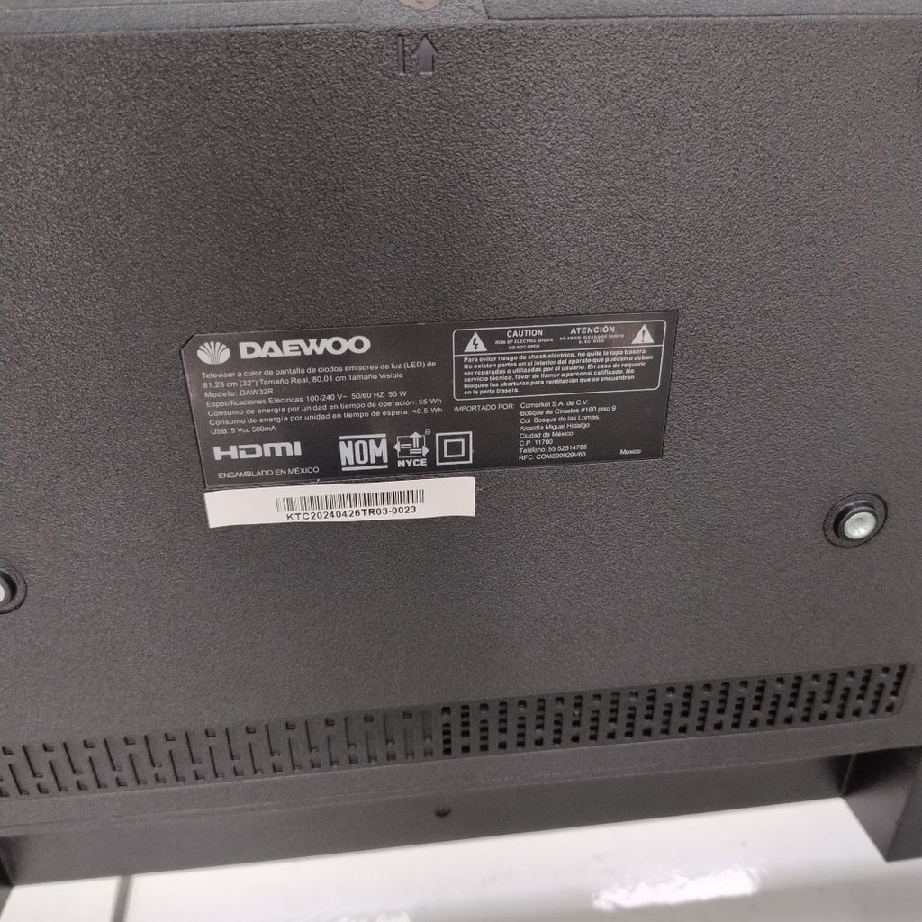 PANTALLA DAEWOO DAW32R (2024) 32" LED HD (SEMINUEVO)