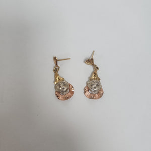 ARETES PAR. ORO, ORO COMBINADO. 14 K 2.6 GRMS (SEMINUEVO)