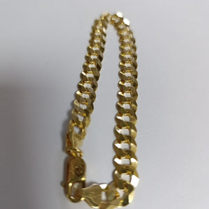 PULSERAS CABALLERO BARBADA AMARILLA ORO 14K 16 (NUEVO)