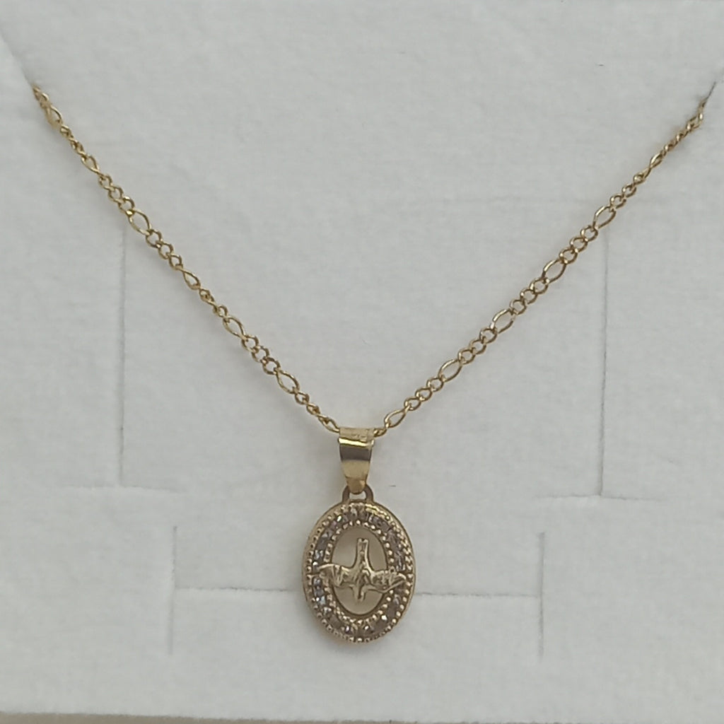 CADENA, MEDALLA RELIGIOSA. ORO. 10 K 1.6 GRMS (SEMINUEVO)