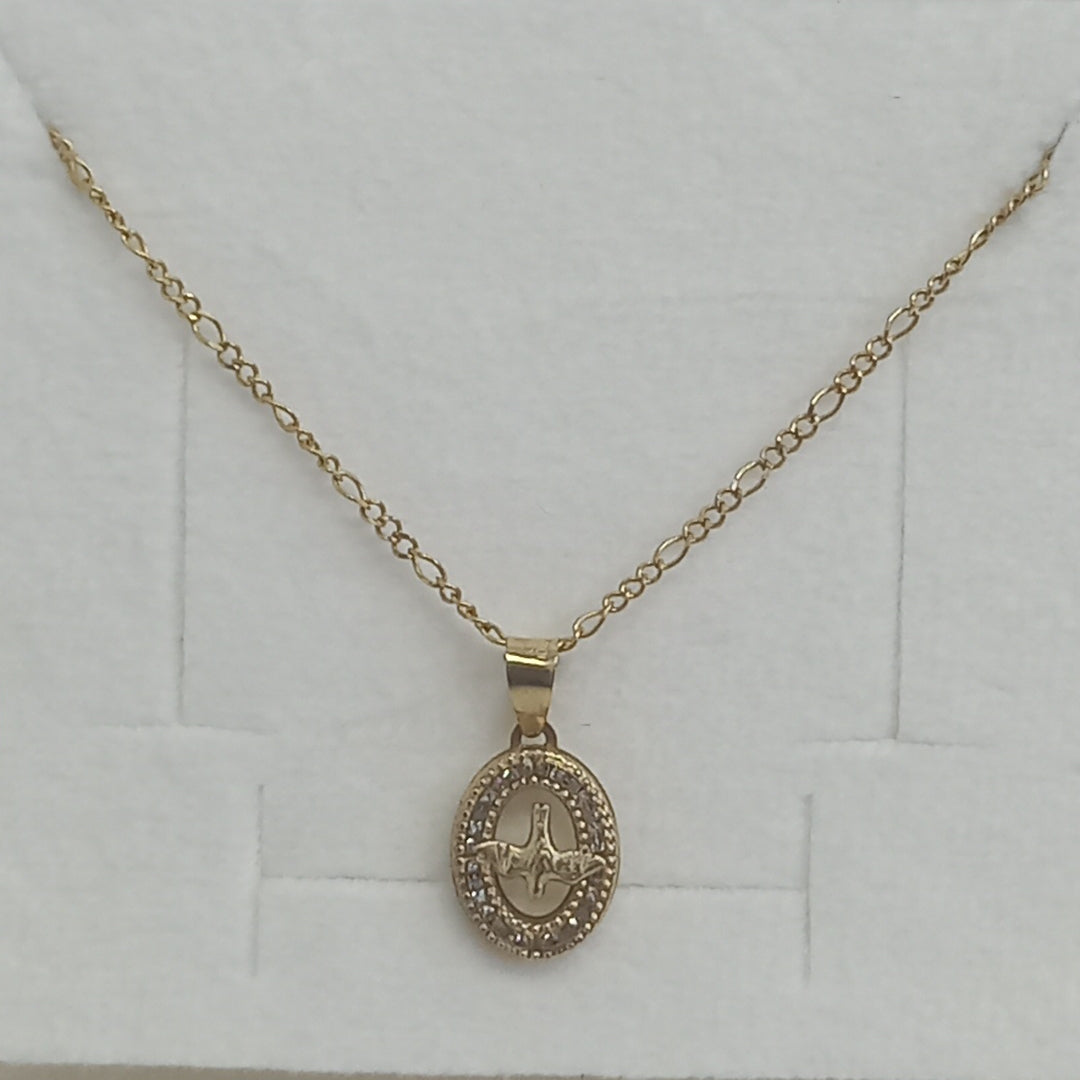 CADENA, MEDALLA RELIGIOSA. ORO. 10 K 1.6 GRMS (SEMINUEVO)