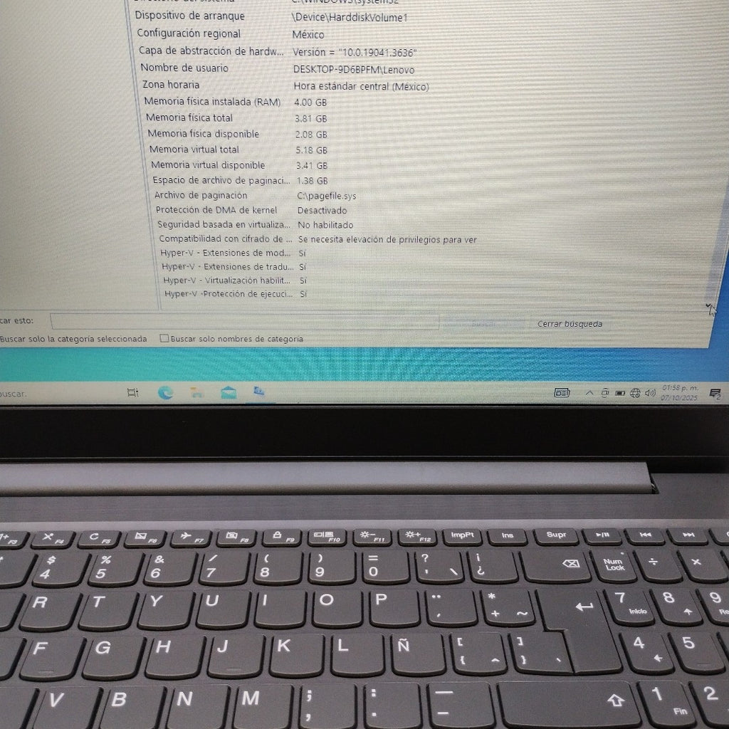 LAPTOP LENOVO V15-IGL (2022) 500 GB  4 GB RAM (SEMINUEVO)