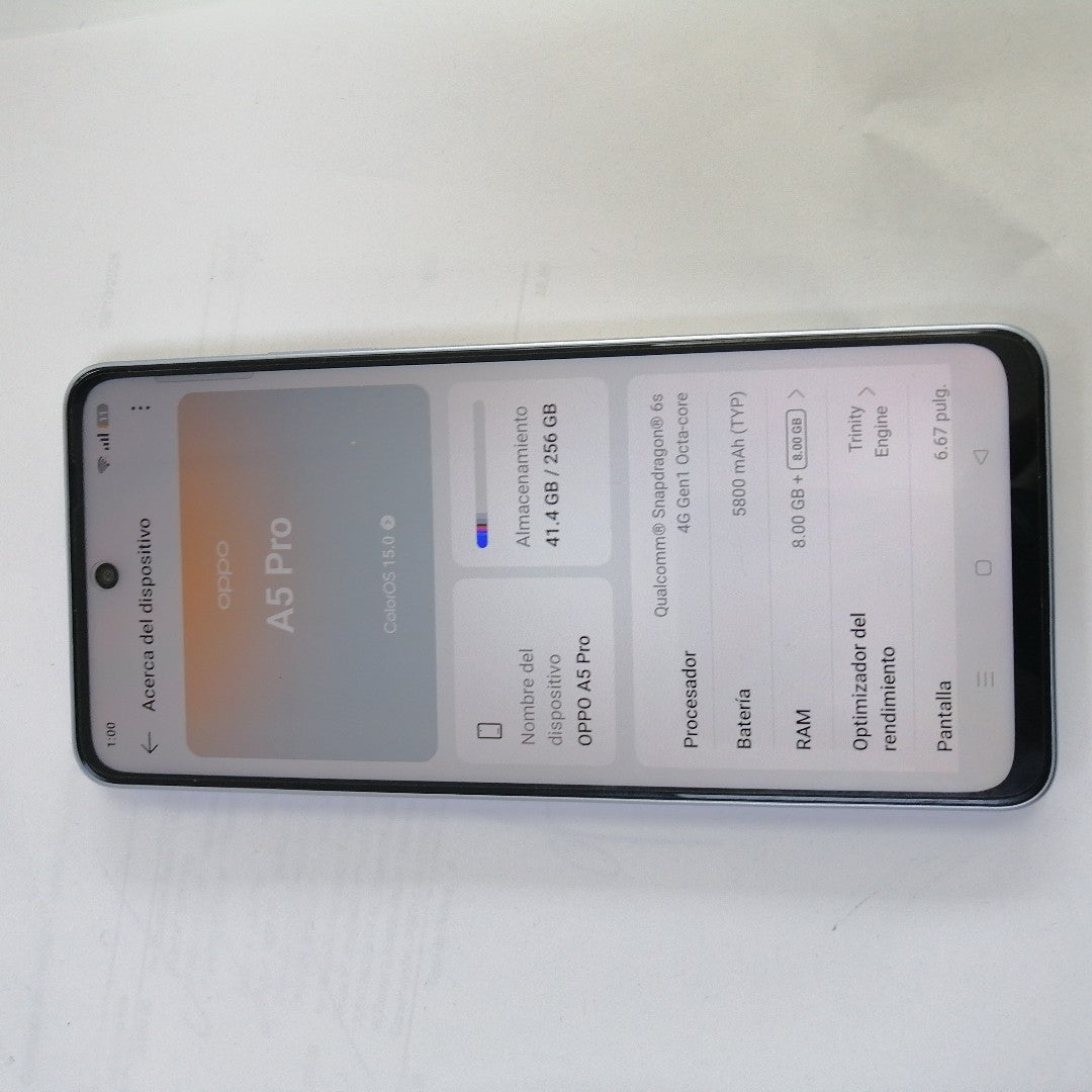 CELULAR OPPO  A5 PRO CPH2711 (2025) 256 GB 8 GB RAM (SEMINUEVO)
