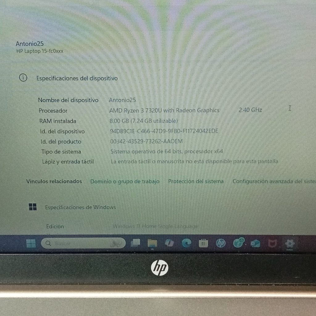 LAPTOP HP 15-FC0043LA (2024) 512 GB SSD 8 GB RAM (SEMINUEVO)