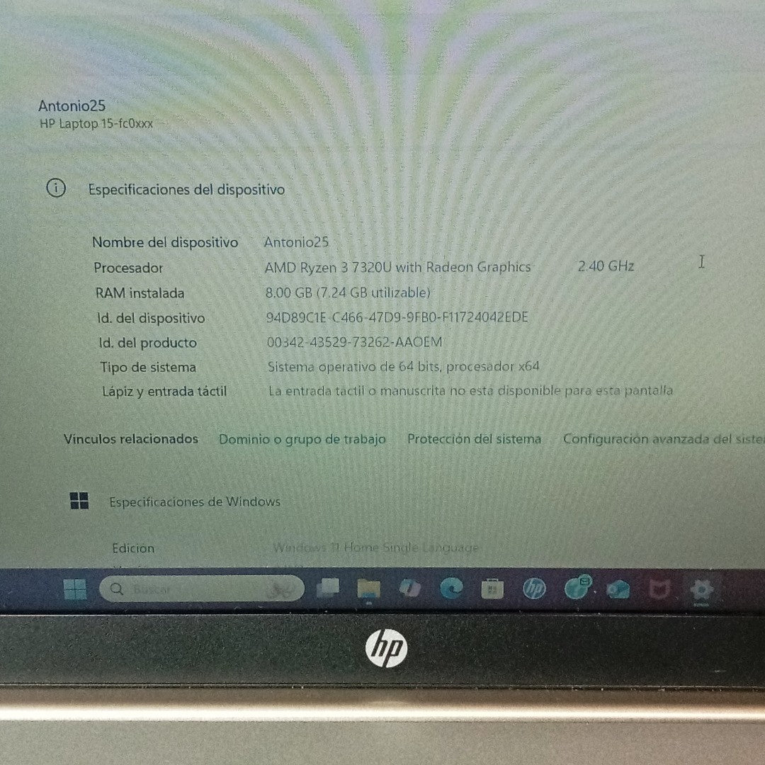 LAPTOP HP 15-FC0043LA (2024) 512 GB SSD 8 GB RAM (SEMINUEVO)