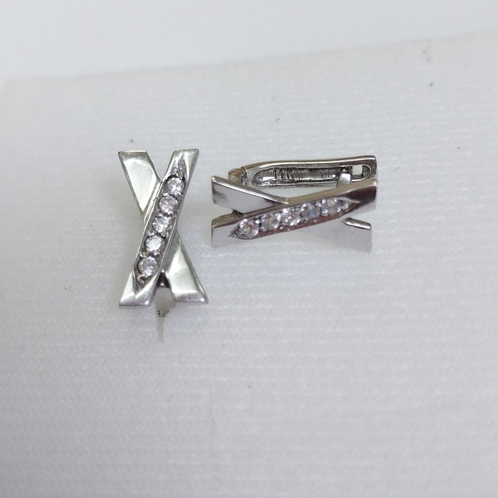 ARETES PAR. ORO, ORO BLANCO. 10 K 3.3 GRMS (SEMINUEVO)