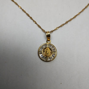 CADENA, MEDALLA RELIGIOSA. ORO. 10 K 1.6 GRMS (SEMINUEVO)