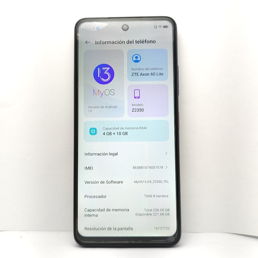 CELULAR ZTE AXON 60 LITE Z2350 256 GB 4 GB RAM (SEMINUEVO)