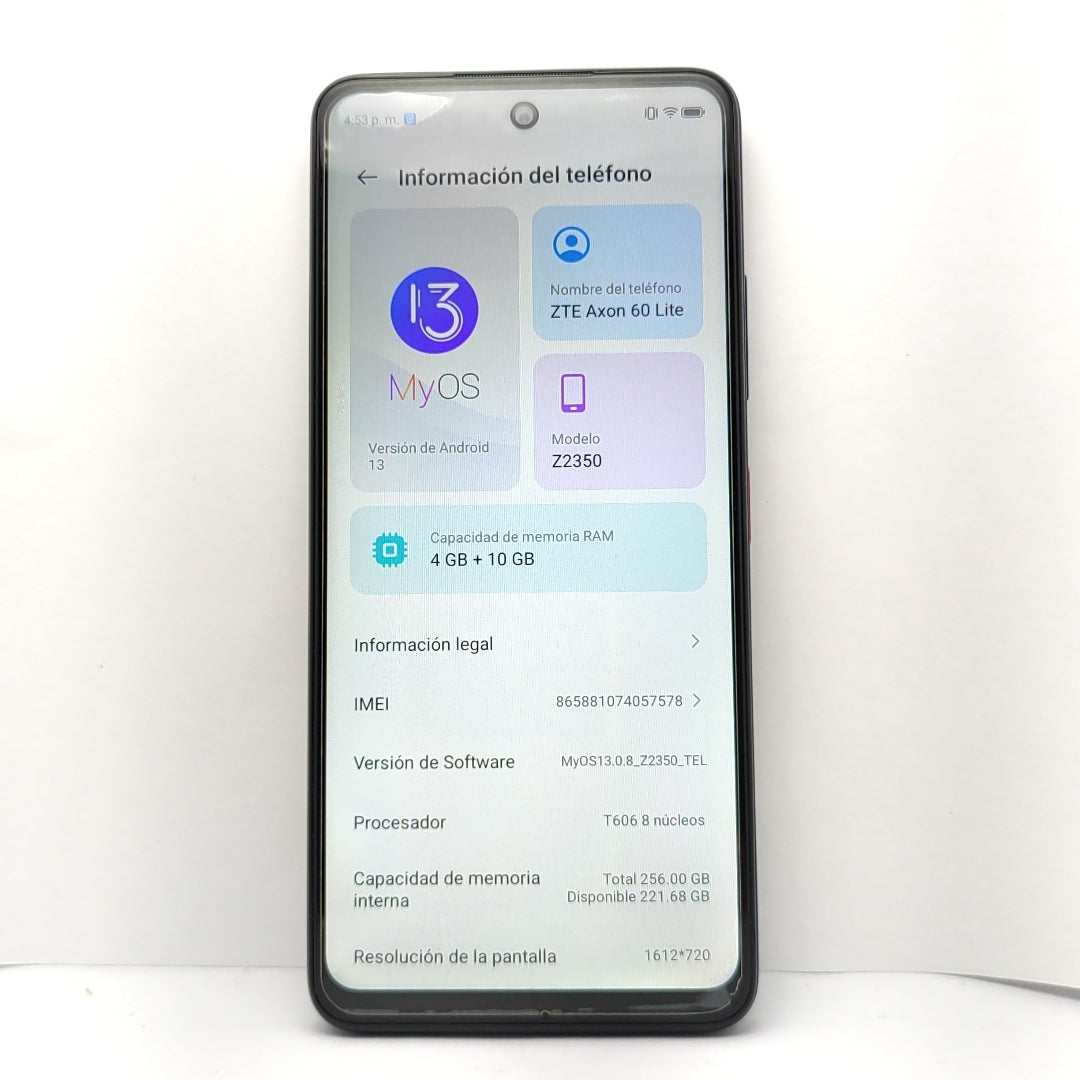 CELULAR ZTE AXON 60 LITE Z2350 256 GB 4 GB RAM (SEMINUEVO)