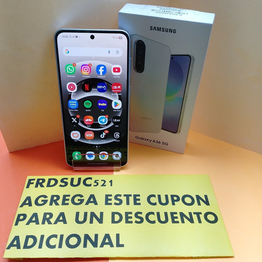 CELULAR SAMSUNG GALAXY A36 5G SM-A366E (2025) 128 GB 6 GB RAM (SEMINUEVO)