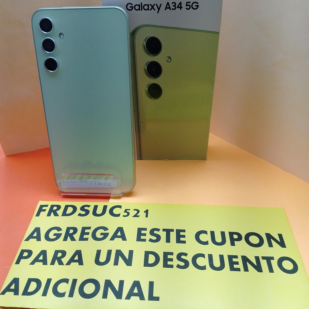 CELULAR SAMSUNG GALAXY A34 5G SM-A346M/N 128 GB 6 GB RAM (SEMINUEVO)