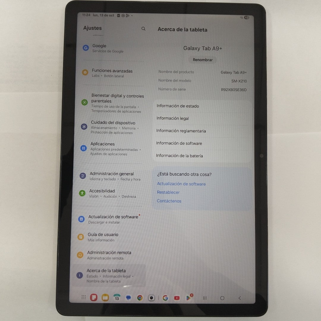 TABLETA SAMSUNG GALAXY TAB A9+ SM-X210 (2023) 128 GB 8 GB RAM (SEMINUEVO)