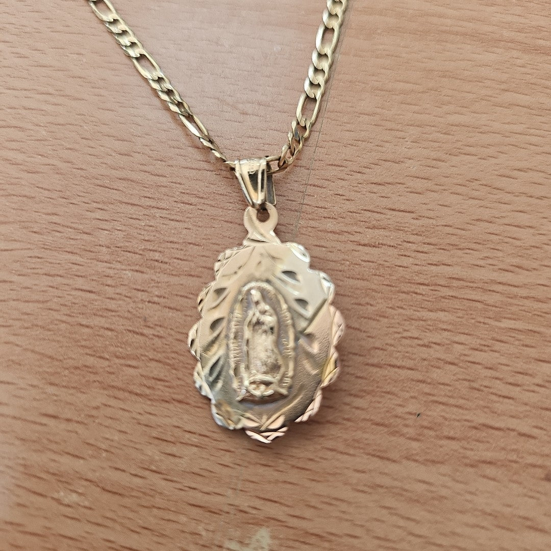 CADENA,MEDALLA RELIGIOSA ORO 14 K 12,10 GRMS (SEMINUEVO)
