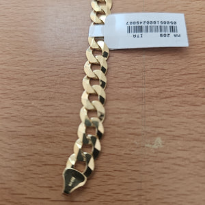 PULSERAS CABALLERO BARBADA AMARILLA ORO 14K 16 (NUEVO)