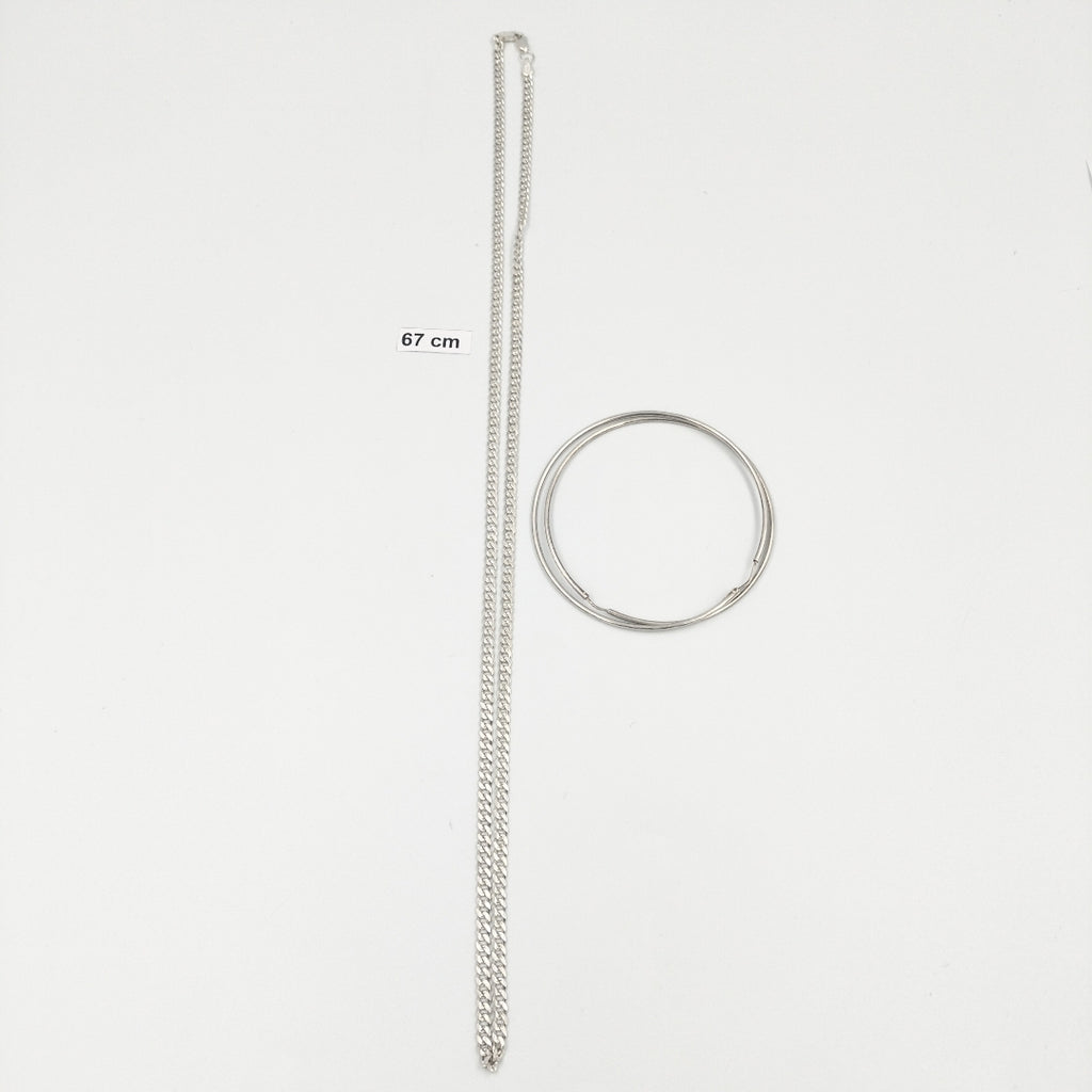 ARRACADAS PAR,CADENA PLATA 23,20 GRMS (SEMINUEVO)