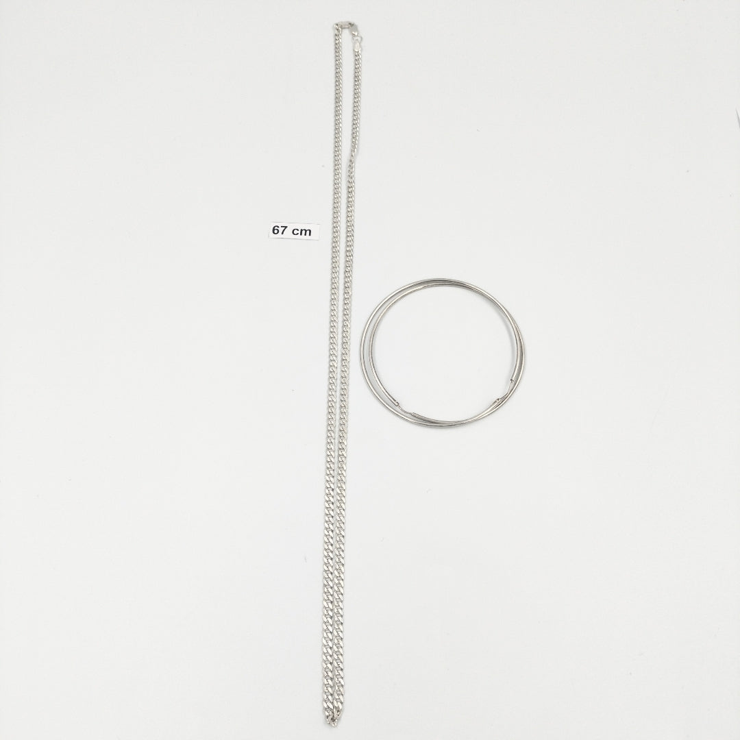ARRACADAS PAR,CADENA PLATA 23,20 GRMS (SEMINUEVO)