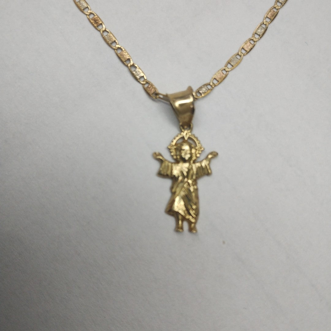 CADENA, DIJE. ORO COMBINADO. 10 K 2.1 GRMS (SEMINUEVO)