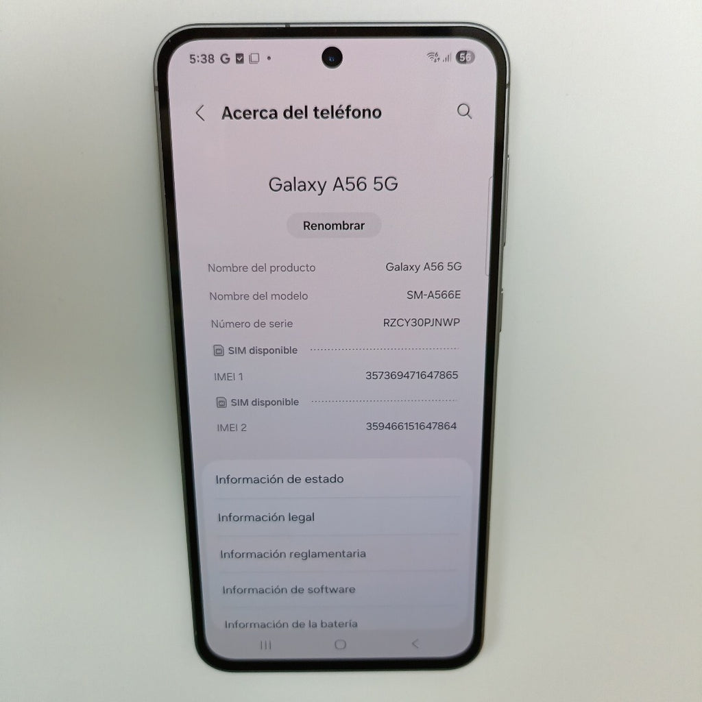 CELULAR SAMSUNG GALAXY A56 SM-A566E (2025) 256 GB 8 GB RAM (SEMINUEVO)