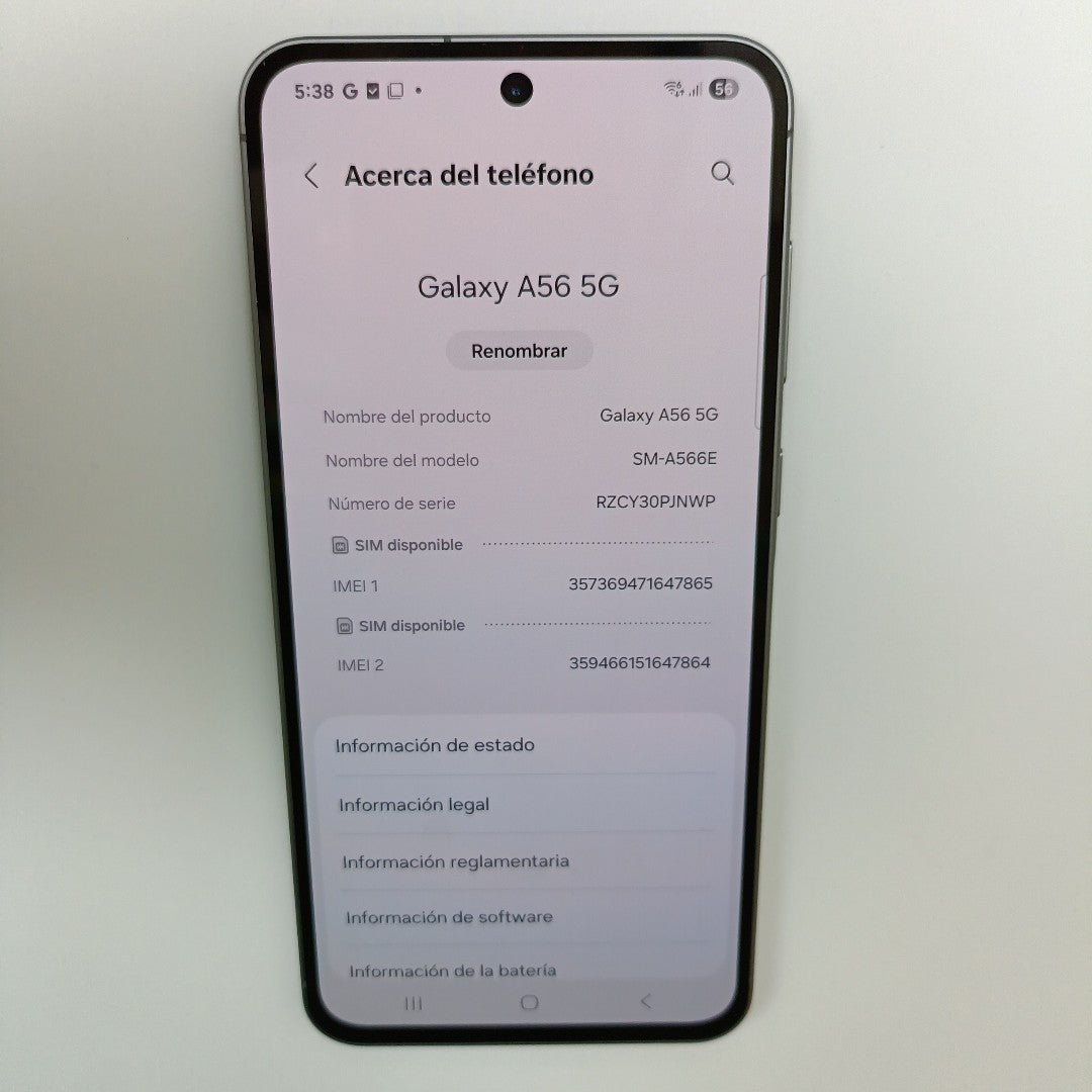 CELULAR SAMSUNG GALAXY A56 SM-A566E (2025) 256 GB 8 GB RAM (SEMINUEVO)