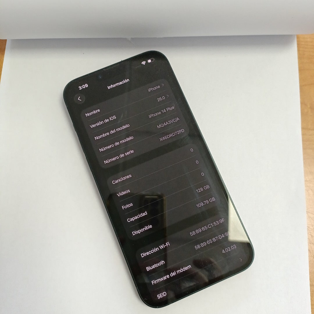 CELULAR APPLE IPHONE 14 PLUS A2885 128 GB 6 GB RAM