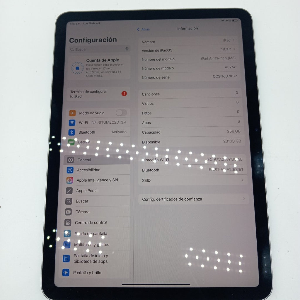 TABLETA APPLE IPAD AIR (M3) 11" A3266 (2025) 256 GB 8 GB RAM