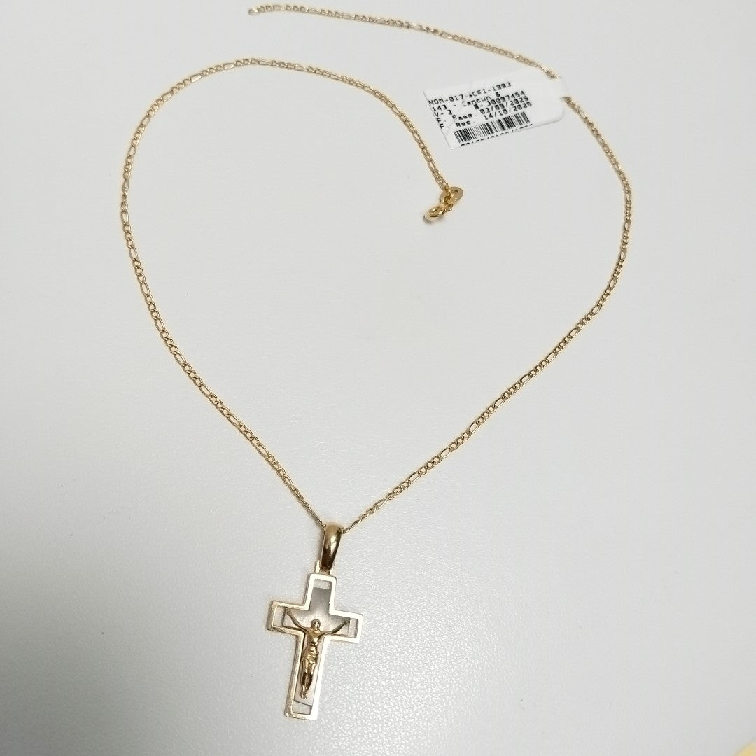 CADENA,CRUCIFIJO ORO COMBINADO 14 K 3,60 GRMS (SEMINUEVO)