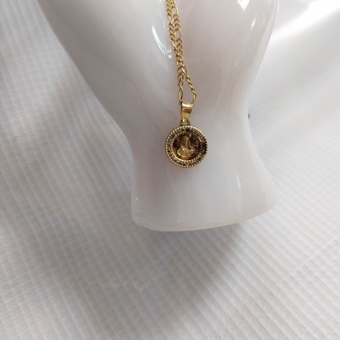 CADENA, MEDALLA RELIGIOSA. ORO. 10 K 2.7 GRMS (SEMINUEVO)