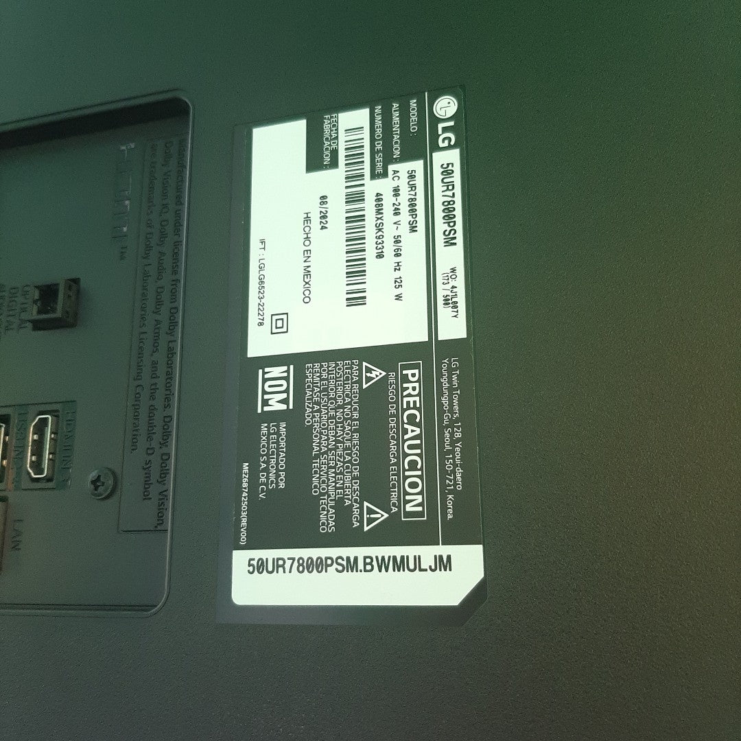 PANTALLA LG 50UR7800PSM (2024) 50" LED 4K (SEMINUEVO)