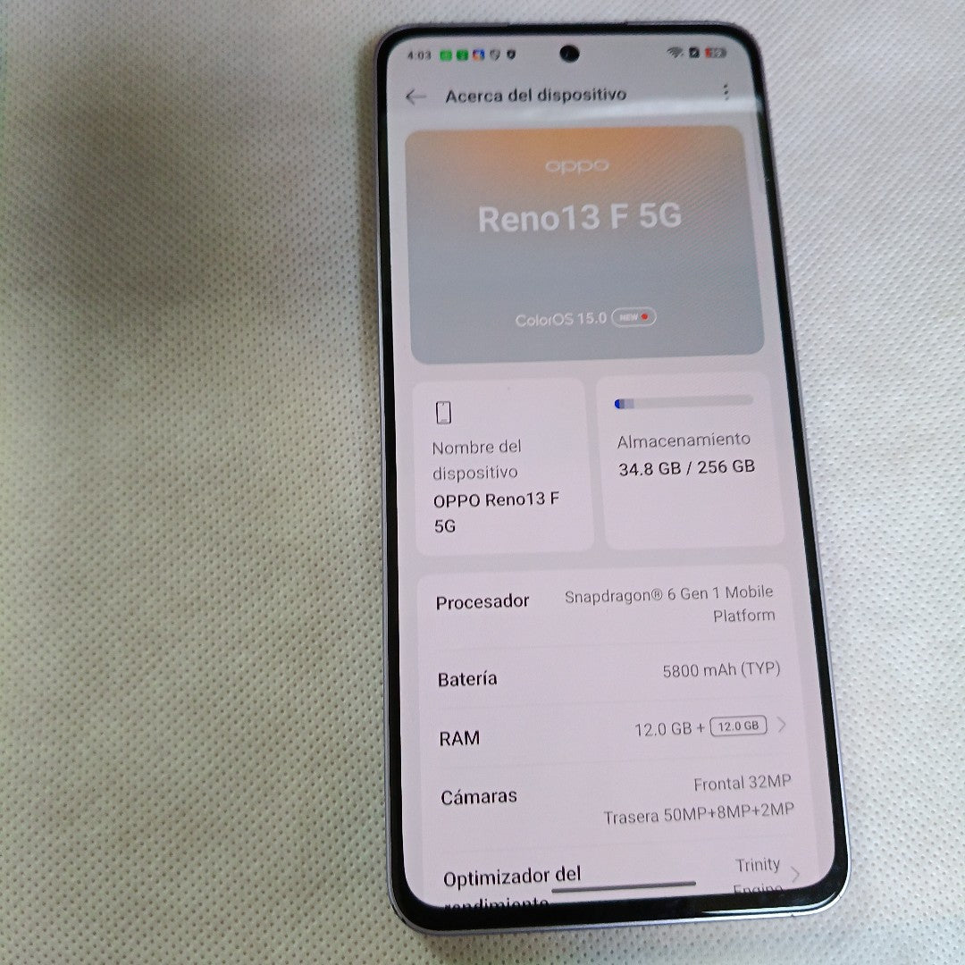 CELULAR OPPO  RENO 13F 5G CPH2699 (2025) 256 GB 12 GB RAM (SEMINUEVO)