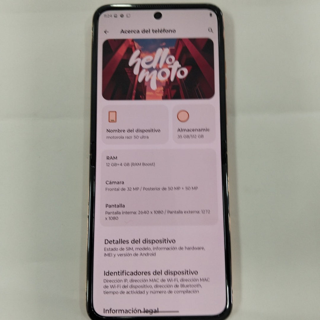 CELULAR MOTOROLA RAZR 50 5G XT2451-3 (2024) 512 GB 12 GB RAM (SEMINUEVO)