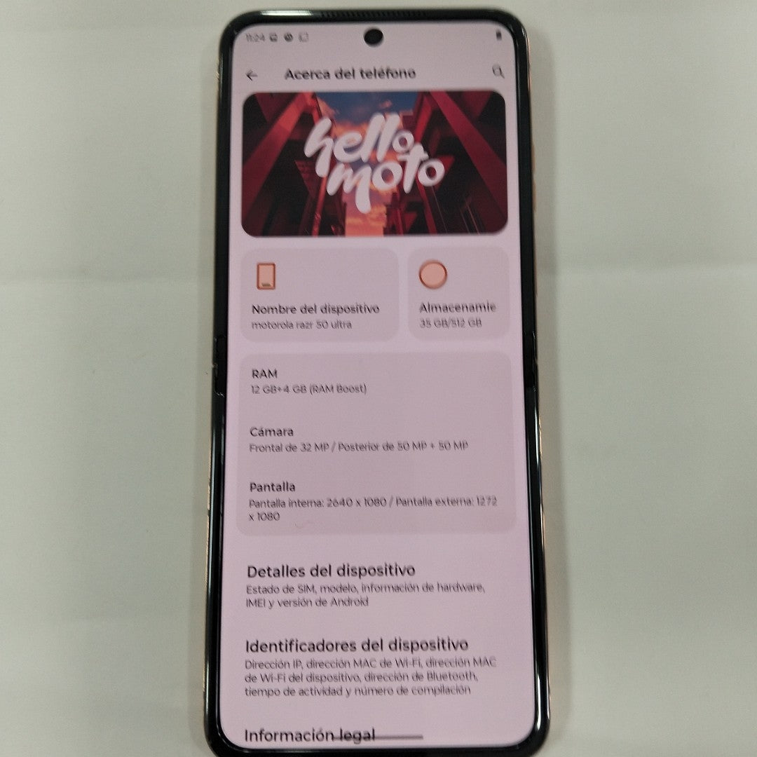 CELULAR MOTOROLA RAZR 50 5G XT2451-3 (2024) 512 GB 12 GB RAM (SEMINUEVO)