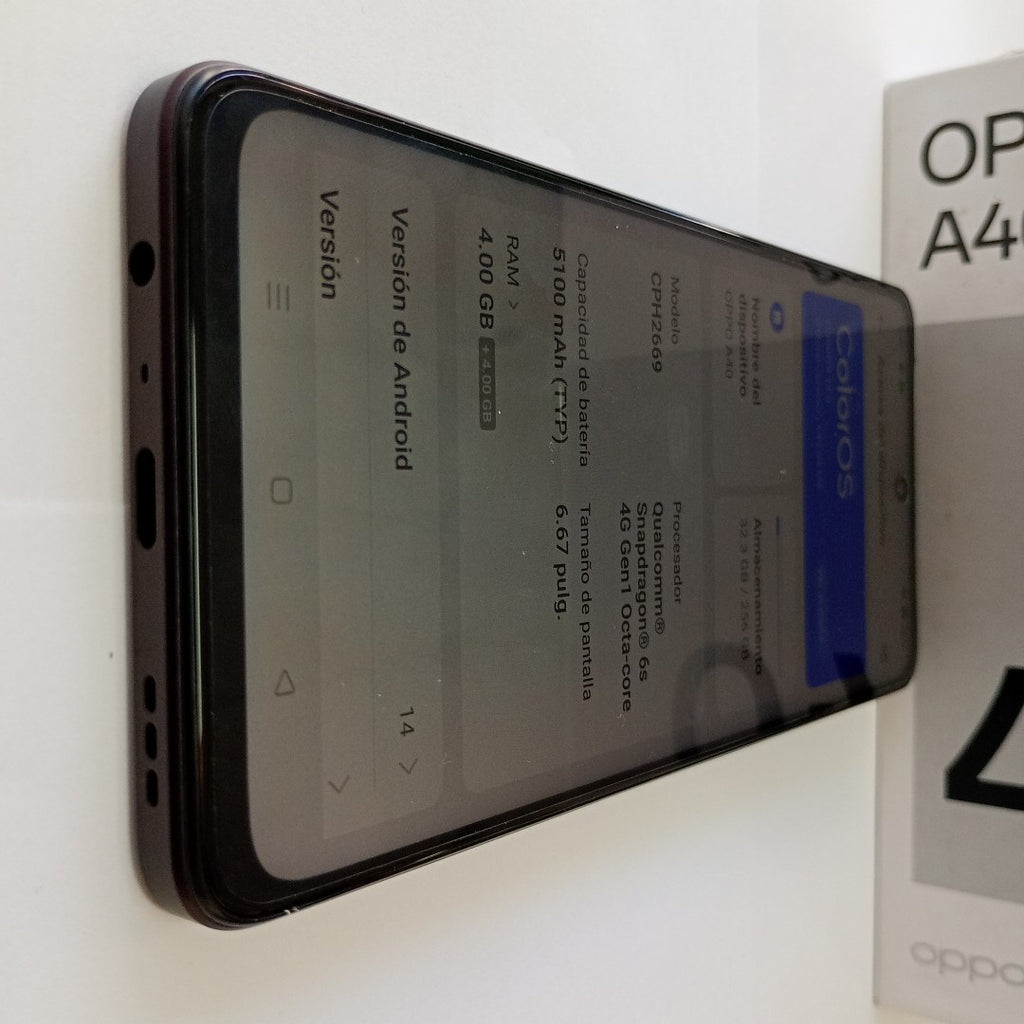 CELULAR OPPO  A40 CPH2669 (2024) 256 GB 4 GB RAM (SEMINUEVO)