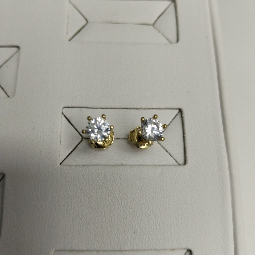 10350BRO00000B892 FRD6 BROQUEL CIRCONIA REDONDA 6 UÑAS ORO 14K 1.2GRS (NUEVO)