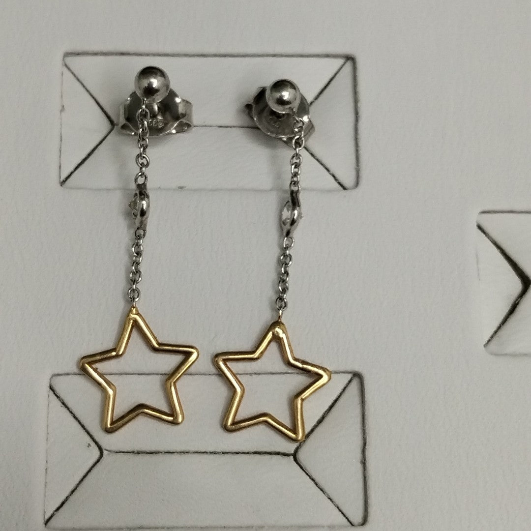 10295BRO00000B2362 FRD19 BROQUEL 2 OROS ESTRELLA COLGANTE ORO 14K 1.6GRS (NUEVO)