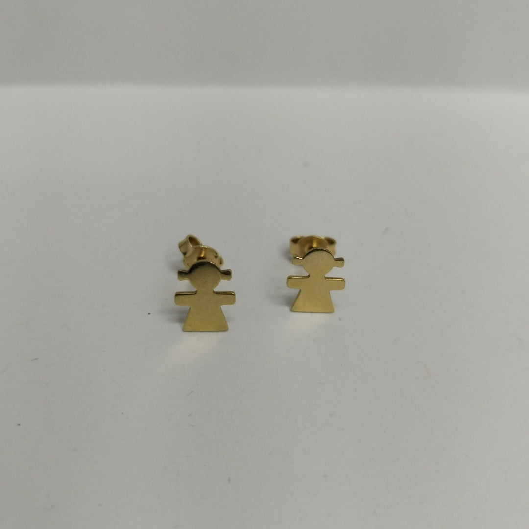 10295BRO00000B2364 FRD19 BROQUEL DE NIÑA CON COLITAS ORO 14K 1GRS (NUEVO)