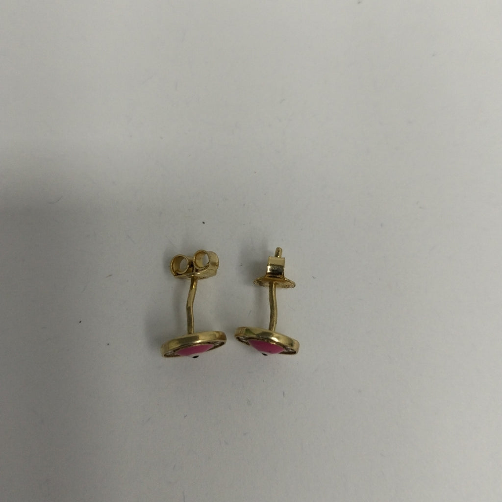 10298BRO00000B945 FRD6 BROQUEL DE OJITO TURCO ROSA CON CIRCONIAS ORO 14K 1.3GRS (NUEVO)