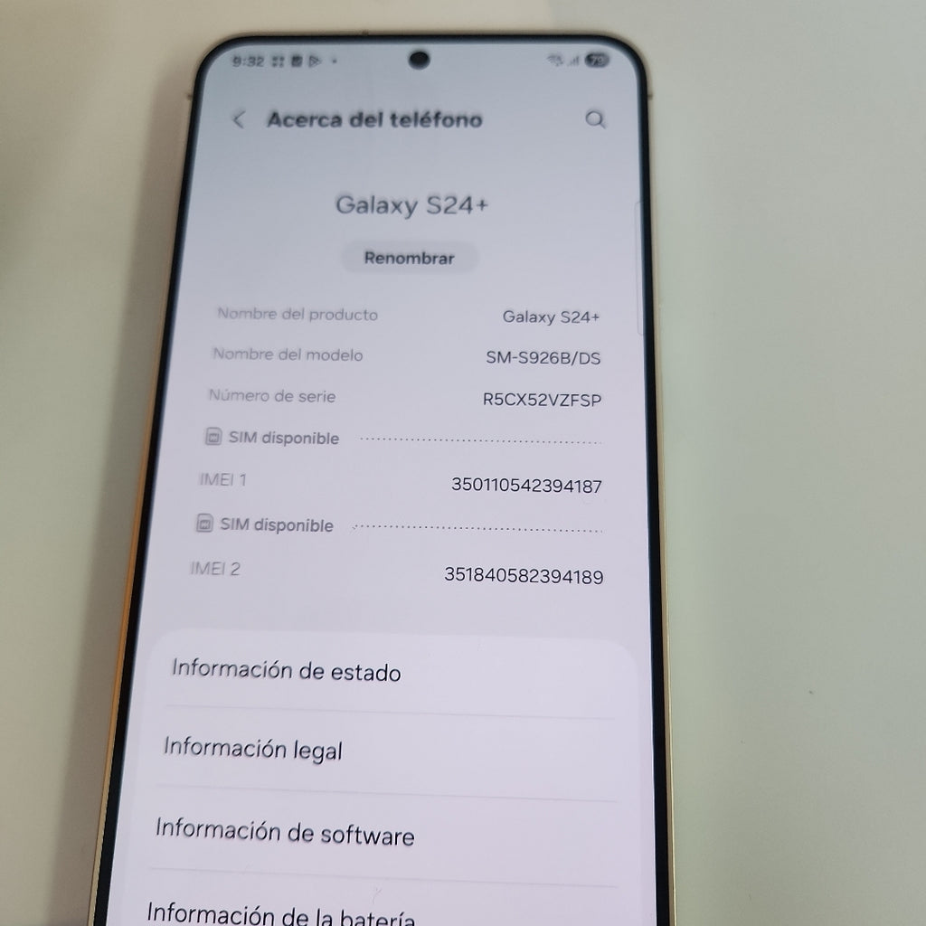 CELULAR SAMSUNG GALAXY S24 + SM-S926B (2024) 256 GB 12 GB RAM (SEMINUEVO)