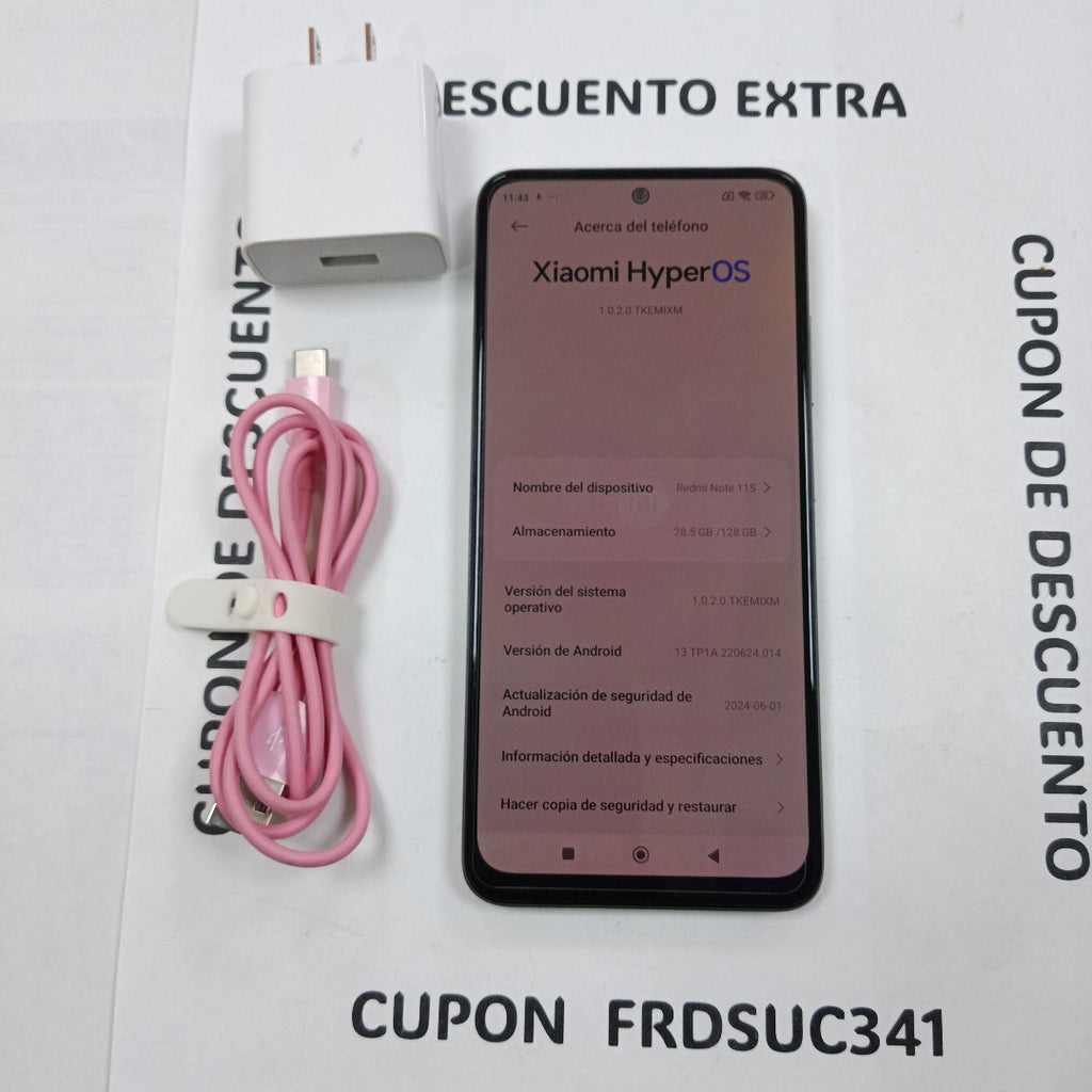 CELULAR XIAOMI REDMI NOTE 11S 2201117SL 128 GB 6 GB RAM (SEMINUEVO)