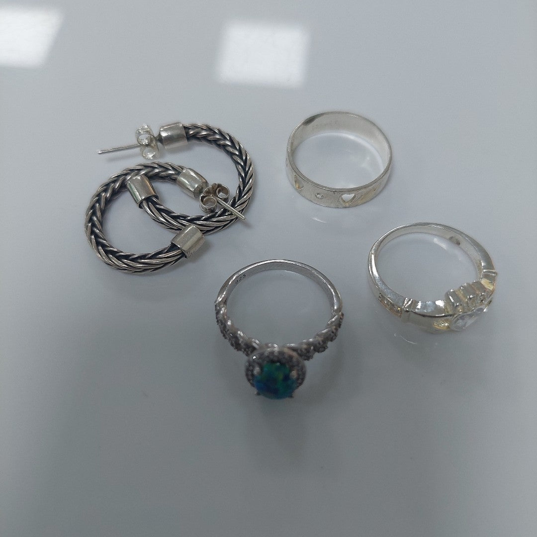 ANILLITO, ARRACADAS PAR. PLATA. 14.7 GRMS (SEMINUEVO)