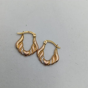 ARETES PAR ORO COMBINADO 14 K 1,10 GRMS (SEMINUEVO)