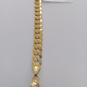 PULSERAS CABALLERO BARBADA AMARILLA ORO 14K 10.9 (NUEVO)