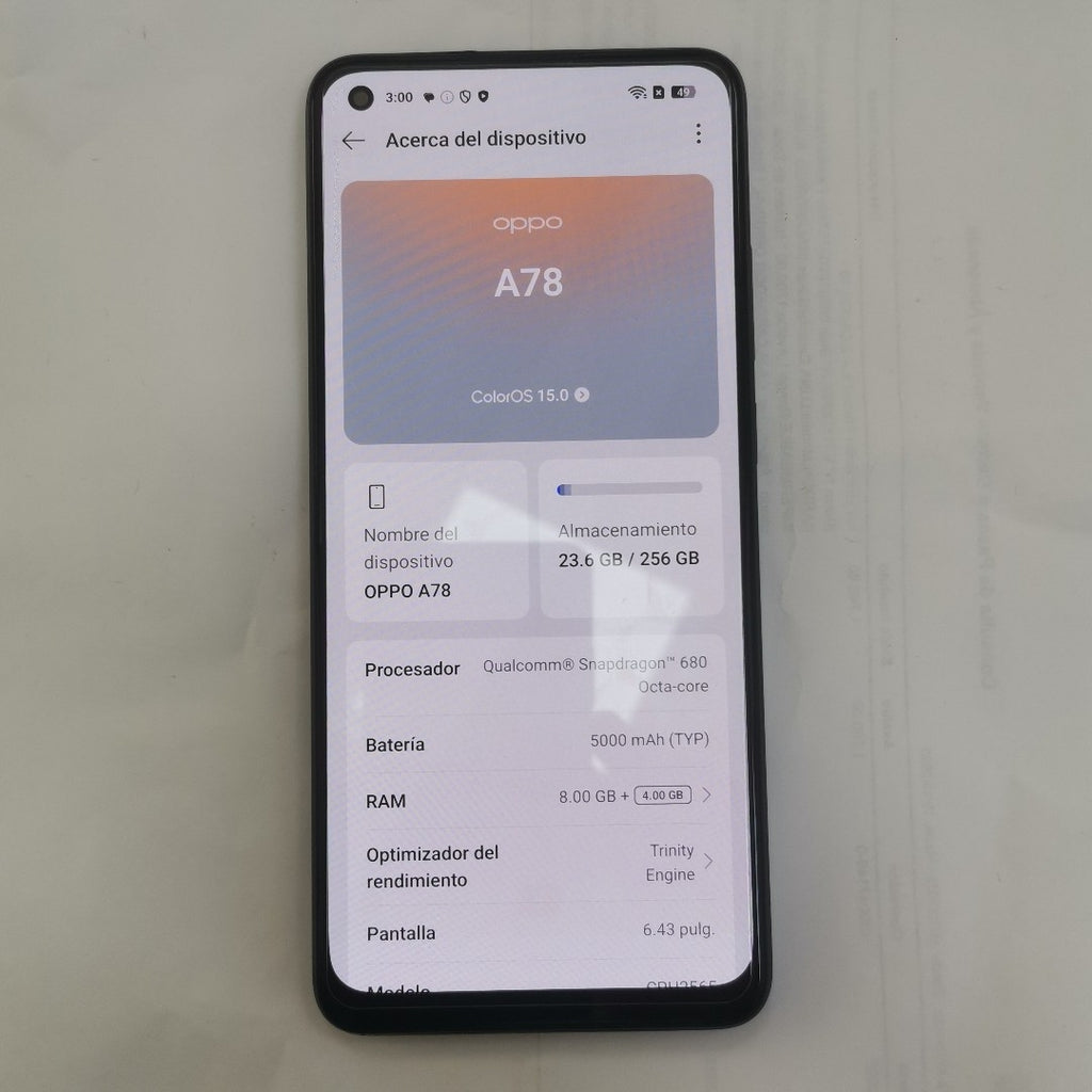 CELULAR OPPO  A78 CPH2565 (2023) 256 GB 8 GB RAM (SEMINUEVO)