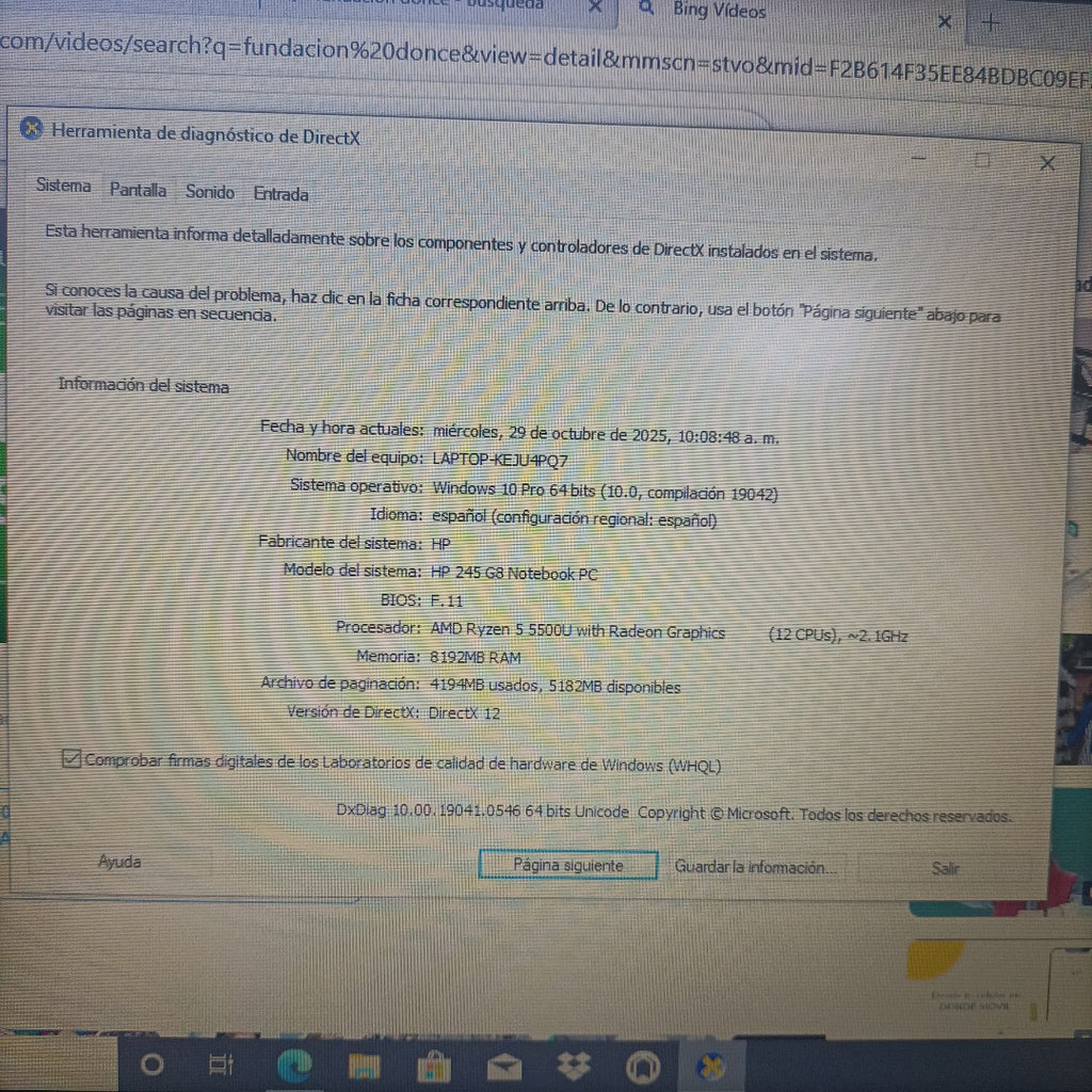 LAPTOP HP 245 G8 (2022) 256 GB SSD 8 GB RAM (SEMINUEVO)