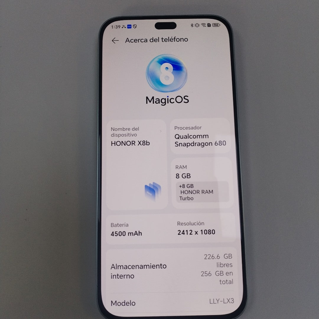 CELULAR HONOR X8B LLY-LX3 (2023) 256 GB 8 GB RAM (SEMINUEVO)