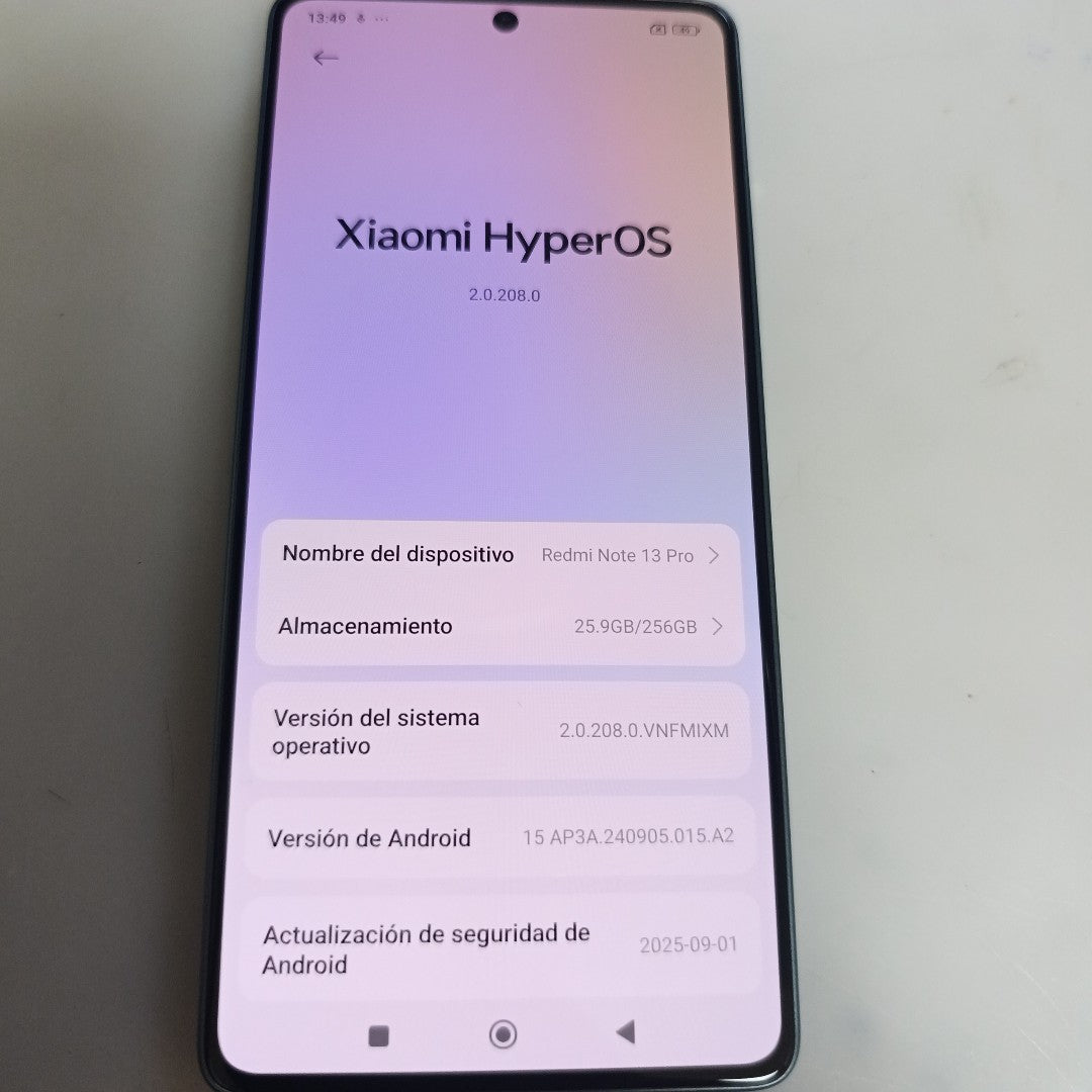 CELULAR XIAOMI REDMI NOTE 13 PRO 23117RA68G (2023) 256 GB 8 GB RAM (SEMINUEVO)