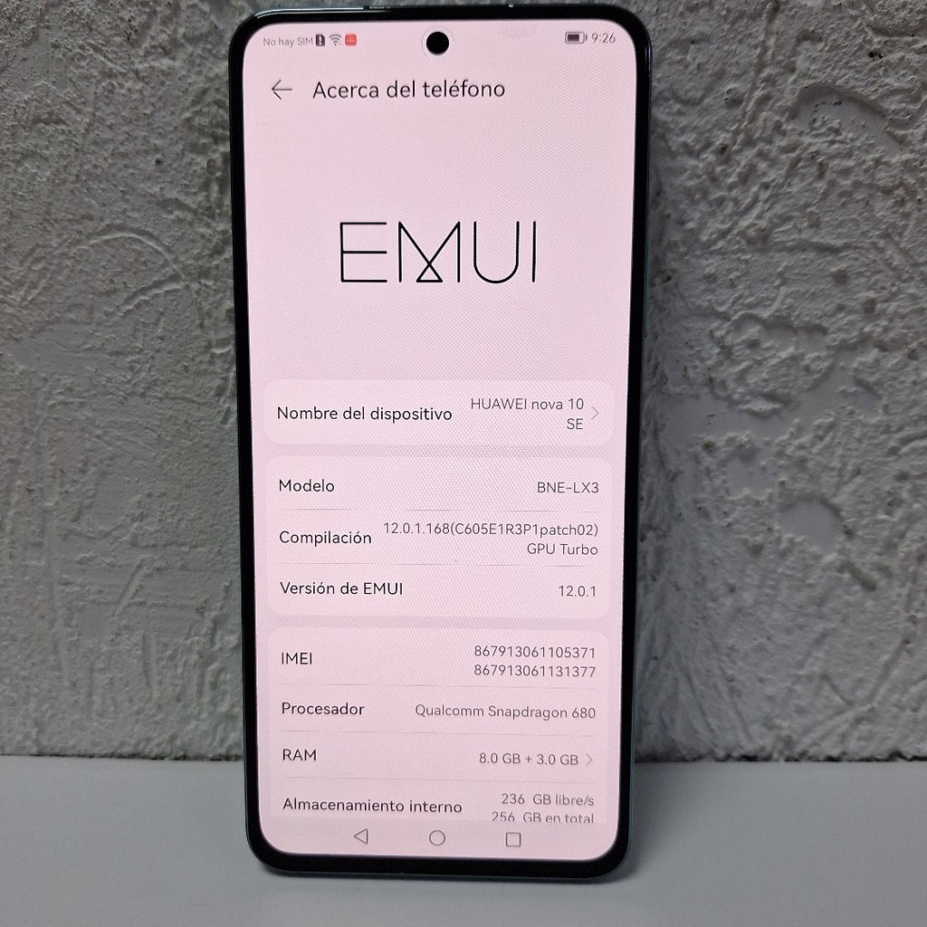 CELULAR HUAWEI NOVA 10 SE BNE-LX3 256 GB 8 GB RAM